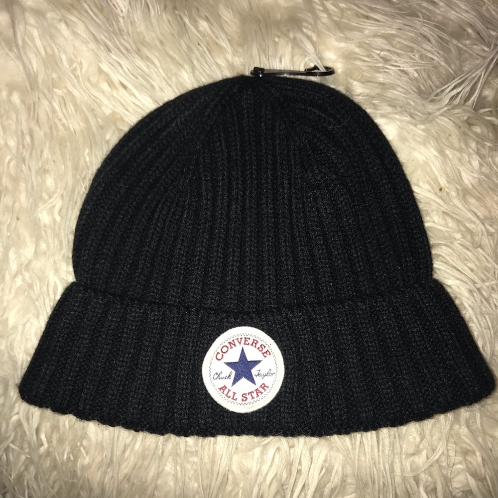 Black woven converse beanie